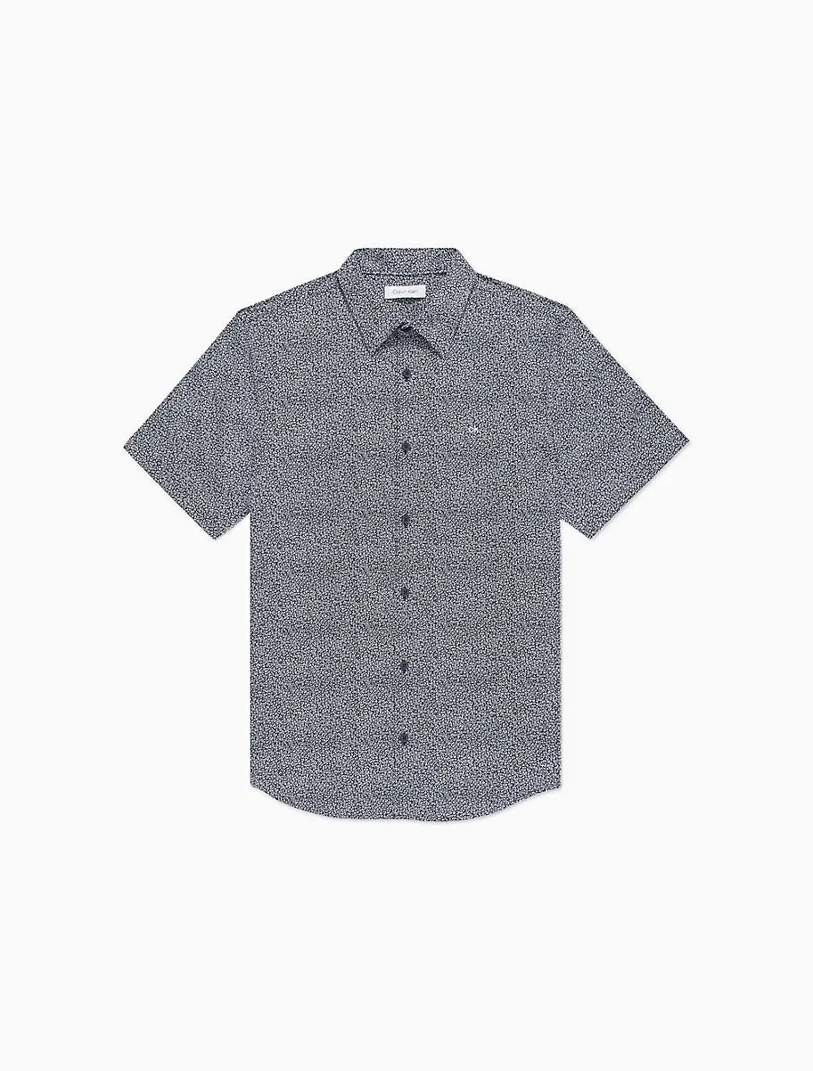 Calvin Klein Stretch Cotton Printed Short Sleeve Shirt - Men