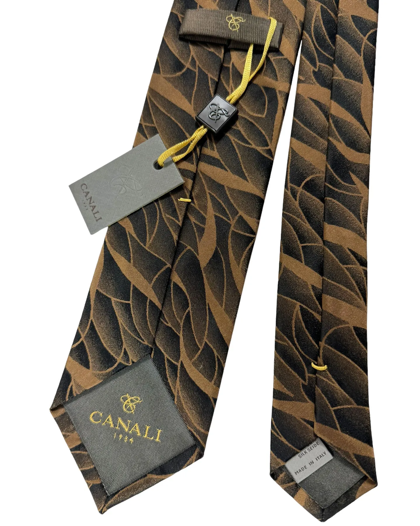 Canali Silk Tie Brown Pattern - Classic Italian