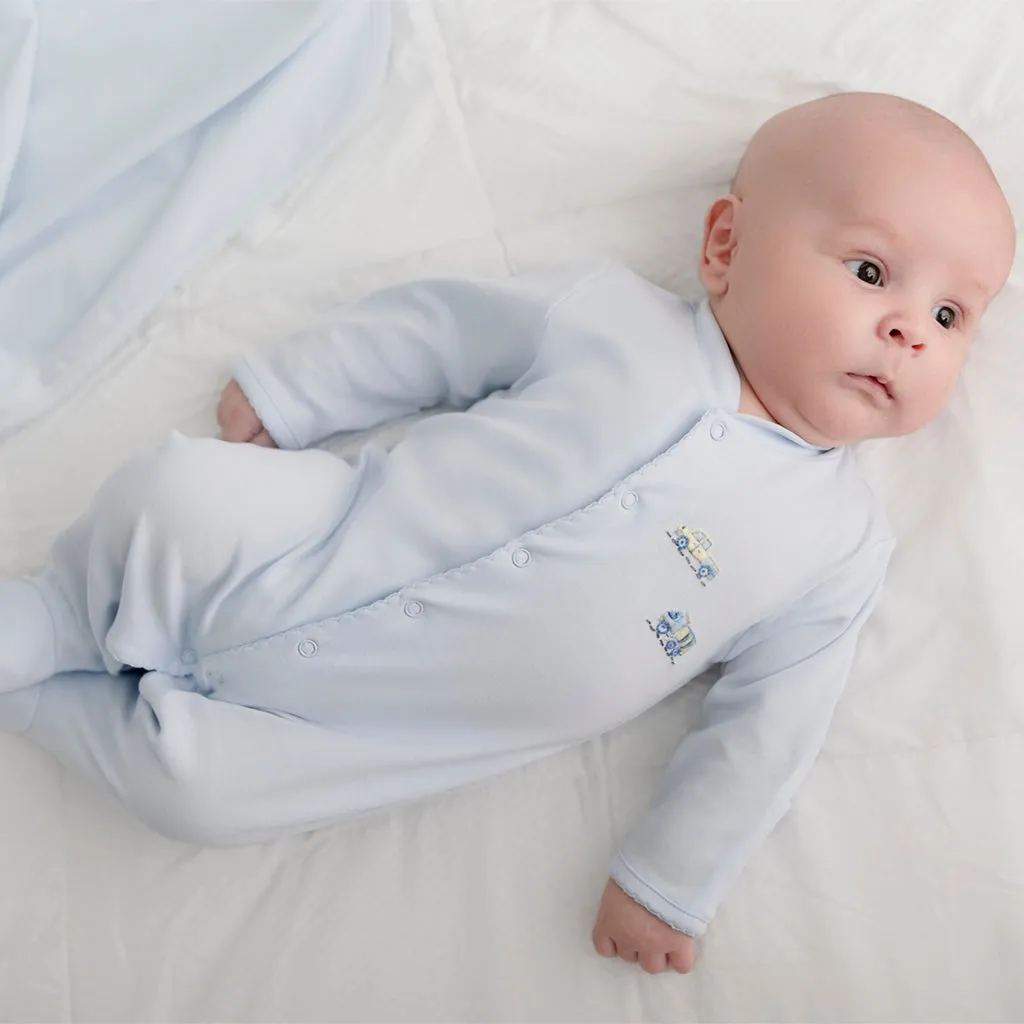 Cars And Trucks Embroidery Footie | Baby Boy