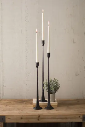Cast Iron Candlestick Trio