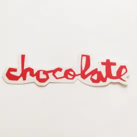 Chocolate Chunk Logo Skateboard Sticker - Red - 8cm across approx
