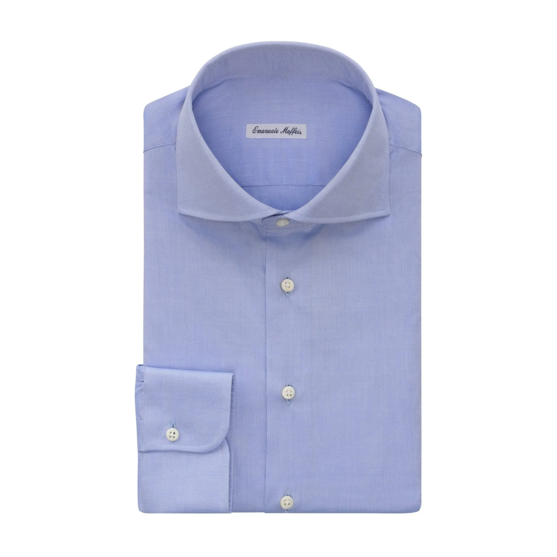 Classic Cotton Light Blue Shirt with Cutaway Collar