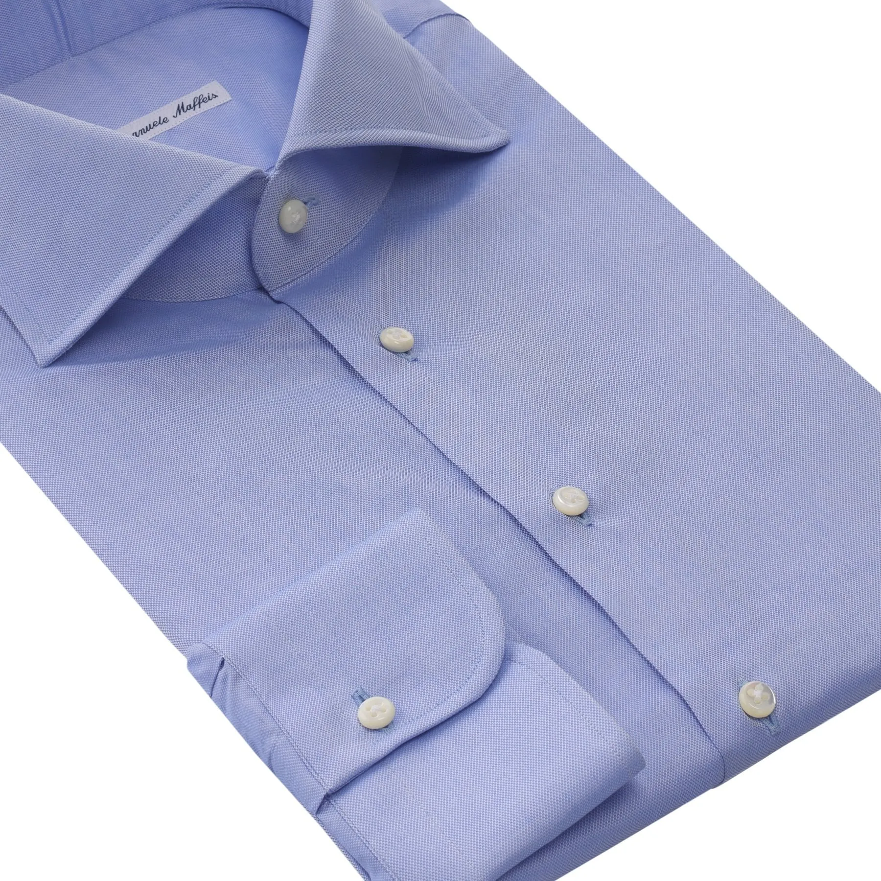 Classic Cotton Light Blue Shirt with Cutaway Collar