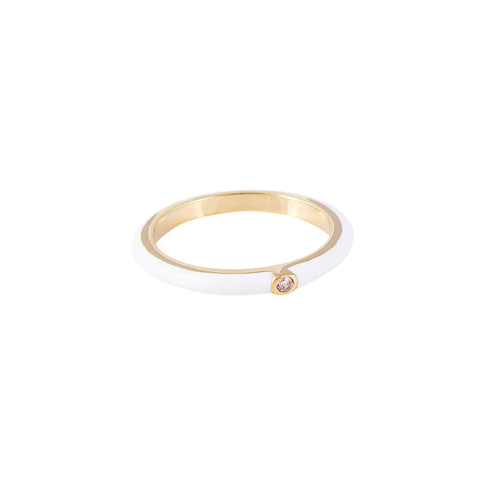 COCONUT ENAMEL STACKER RING