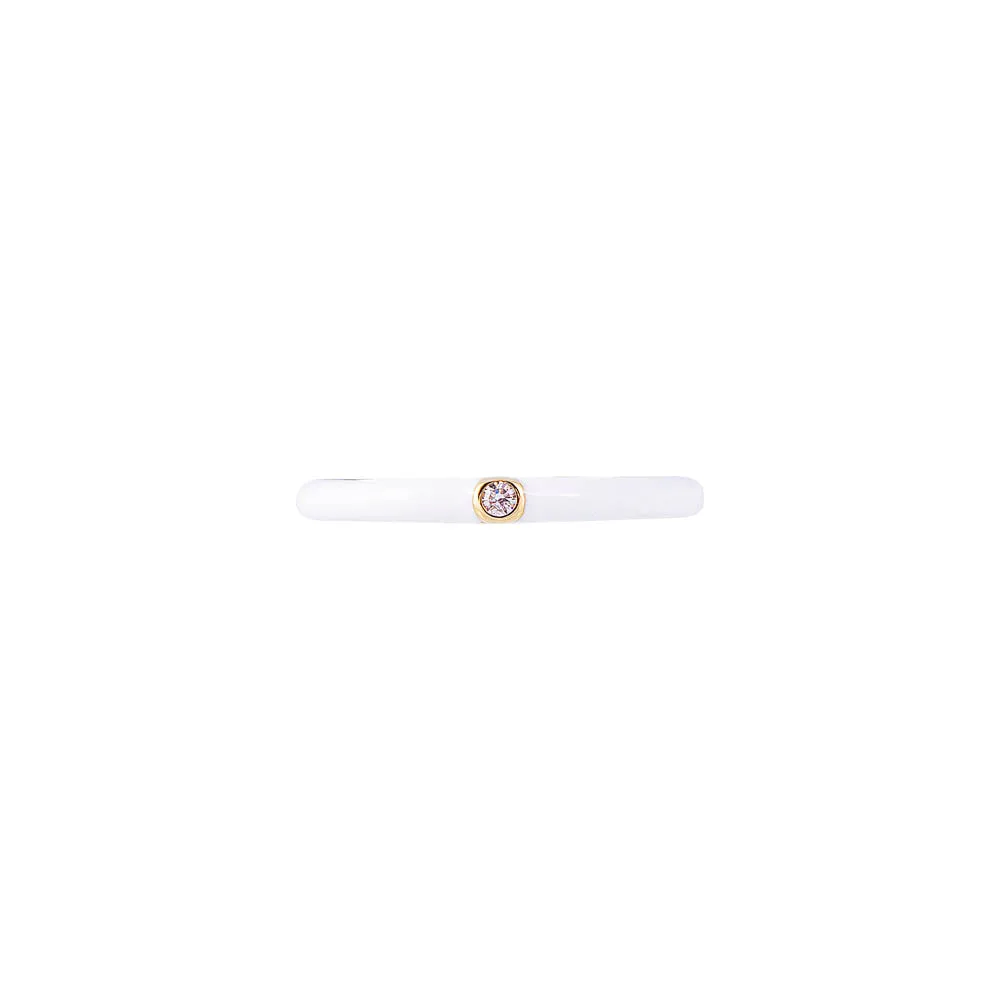 COCONUT ENAMEL STACKER RING