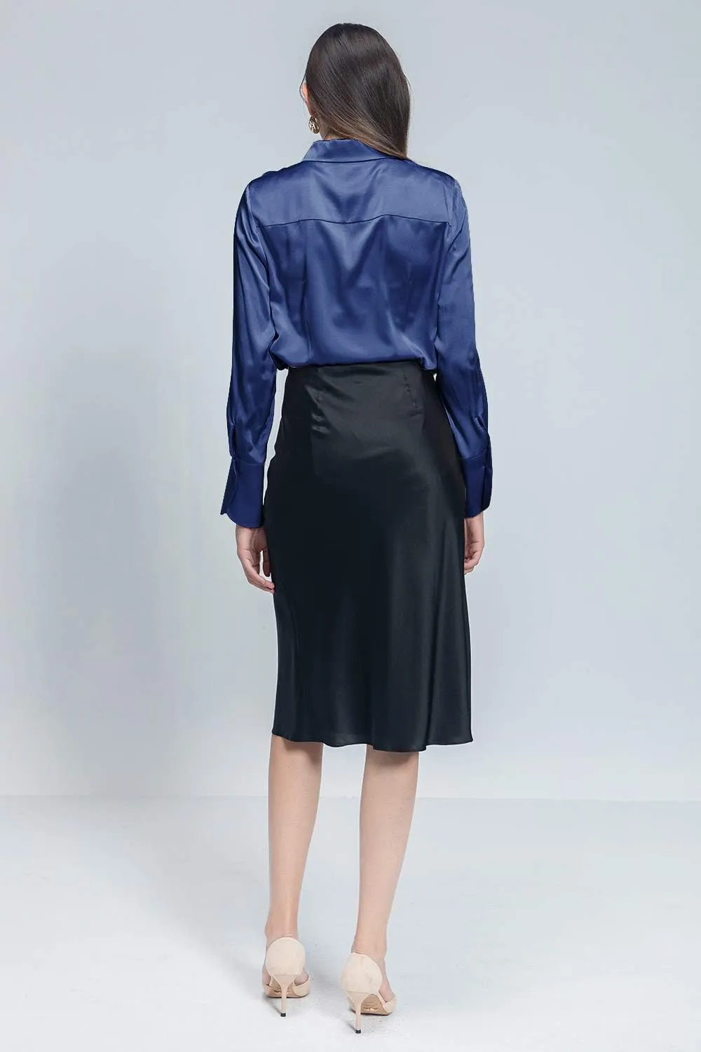 COLD POSH Silk Blouses for Women Elegant Tops Summer Spring Shirts Mulberry Silk Button Down Shirt