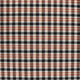 Cotton Seersucker - Yarn Dyed Metallic Copper   Black Check