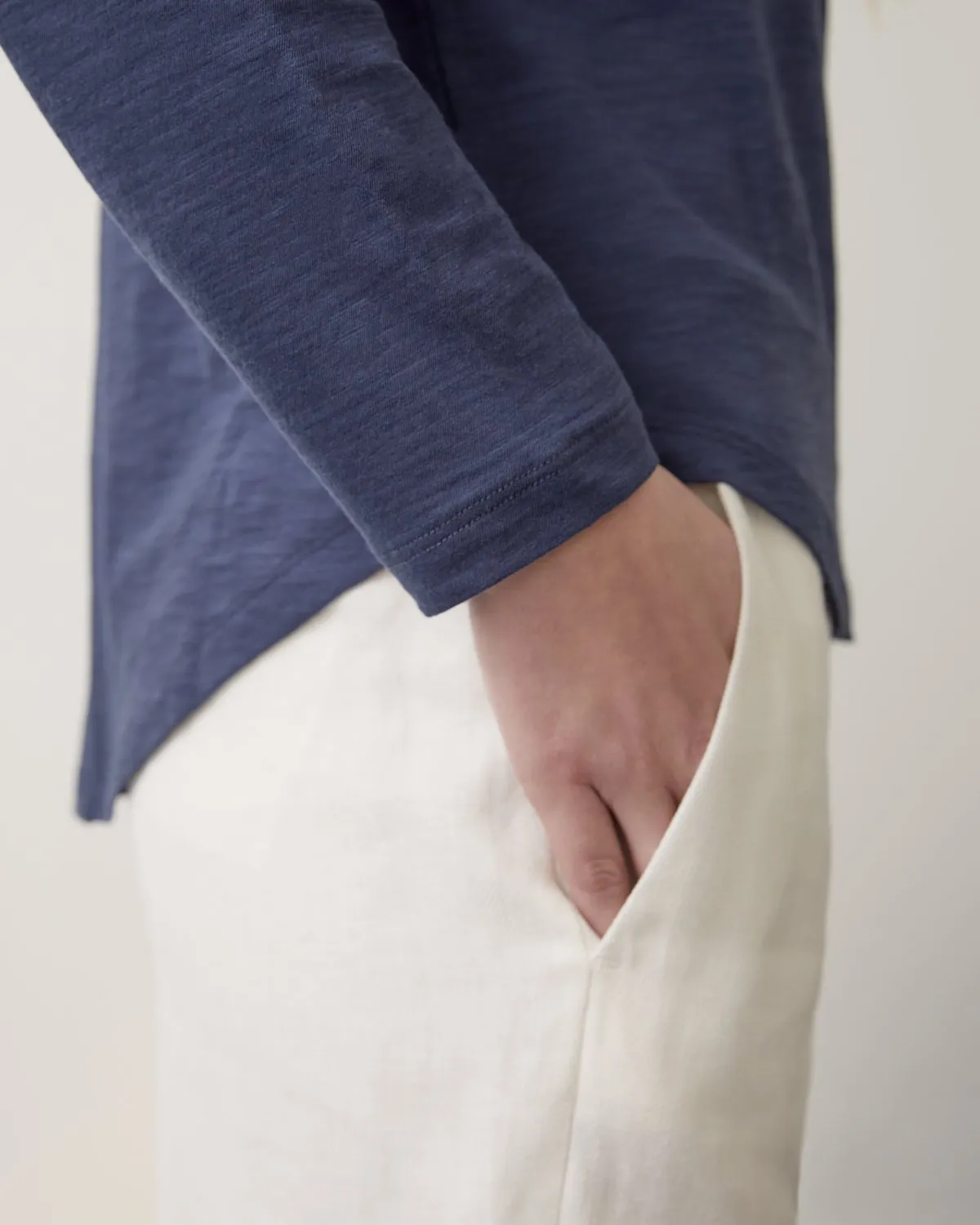 Cotton Slub Boyfriend Tee | Petrol
