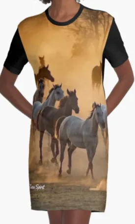Cowgirl Kim Thundering Herd Graphic Tee Dress - Large Only