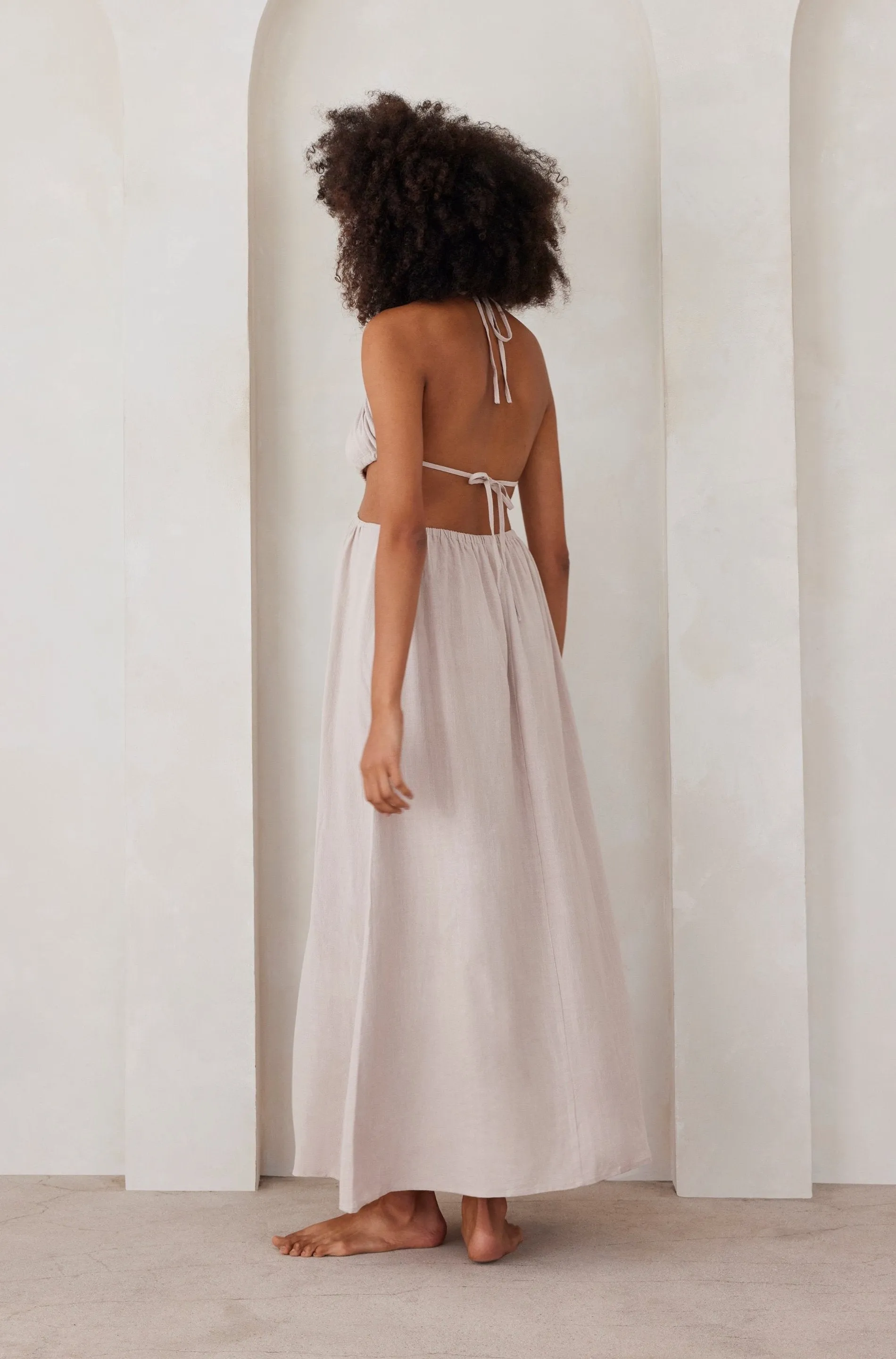 Cut Out Linen Dress