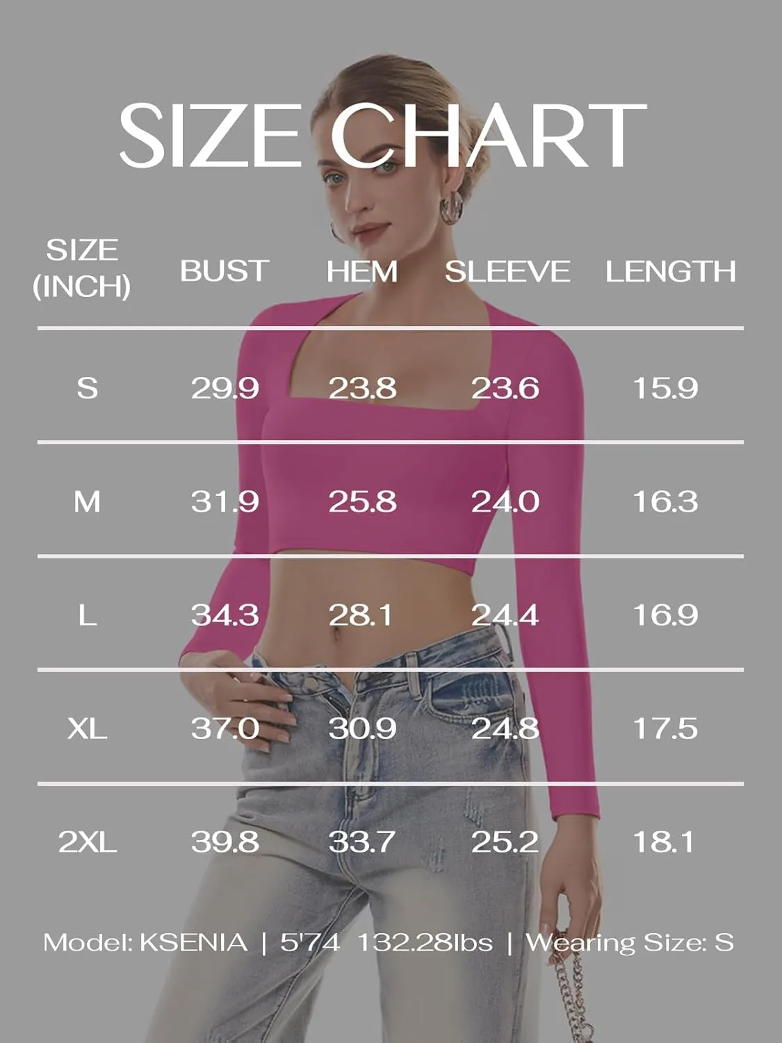 Cyanstyle Women's Sexy Square Neck Crop Tops Double Lined Long Sleeve Y2K Going Out T Shirts
