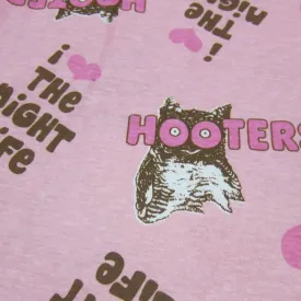 David & Goliath I love The Night Life-Hooters on Pink Cotton Jersey Fabric