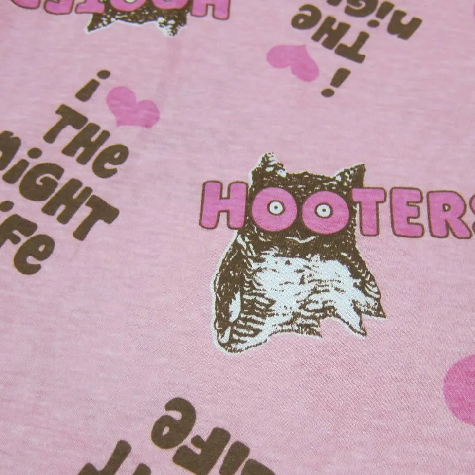 David & Goliath I love The Night Life-Hooters on Pink Cotton Jersey Fabric
