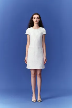 Dignified Cap-sleeve Patchwork-detail Dress