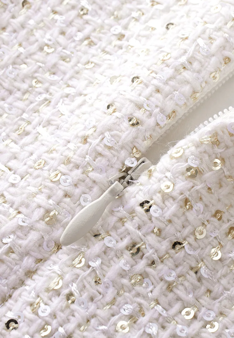 Dignified Cap-sleeve Patchwork-detail Dress