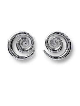 Dove Silver Spiral Earrings