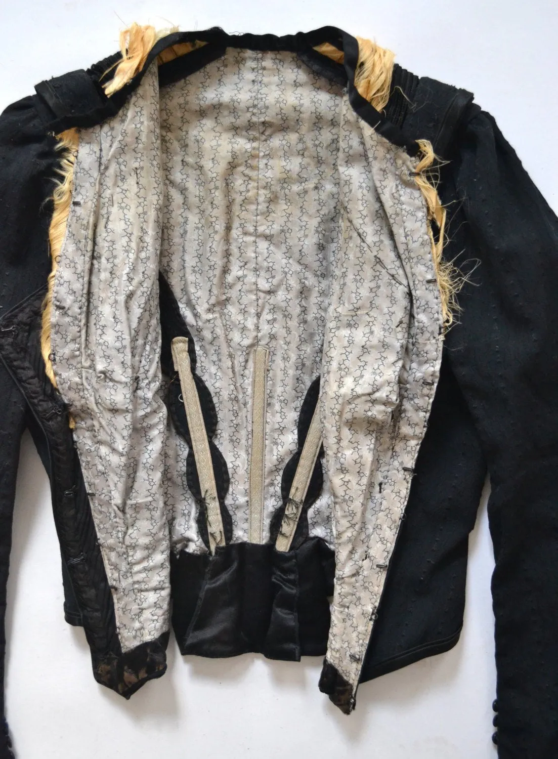 Edwardian Black and Cream Corset  Blouse