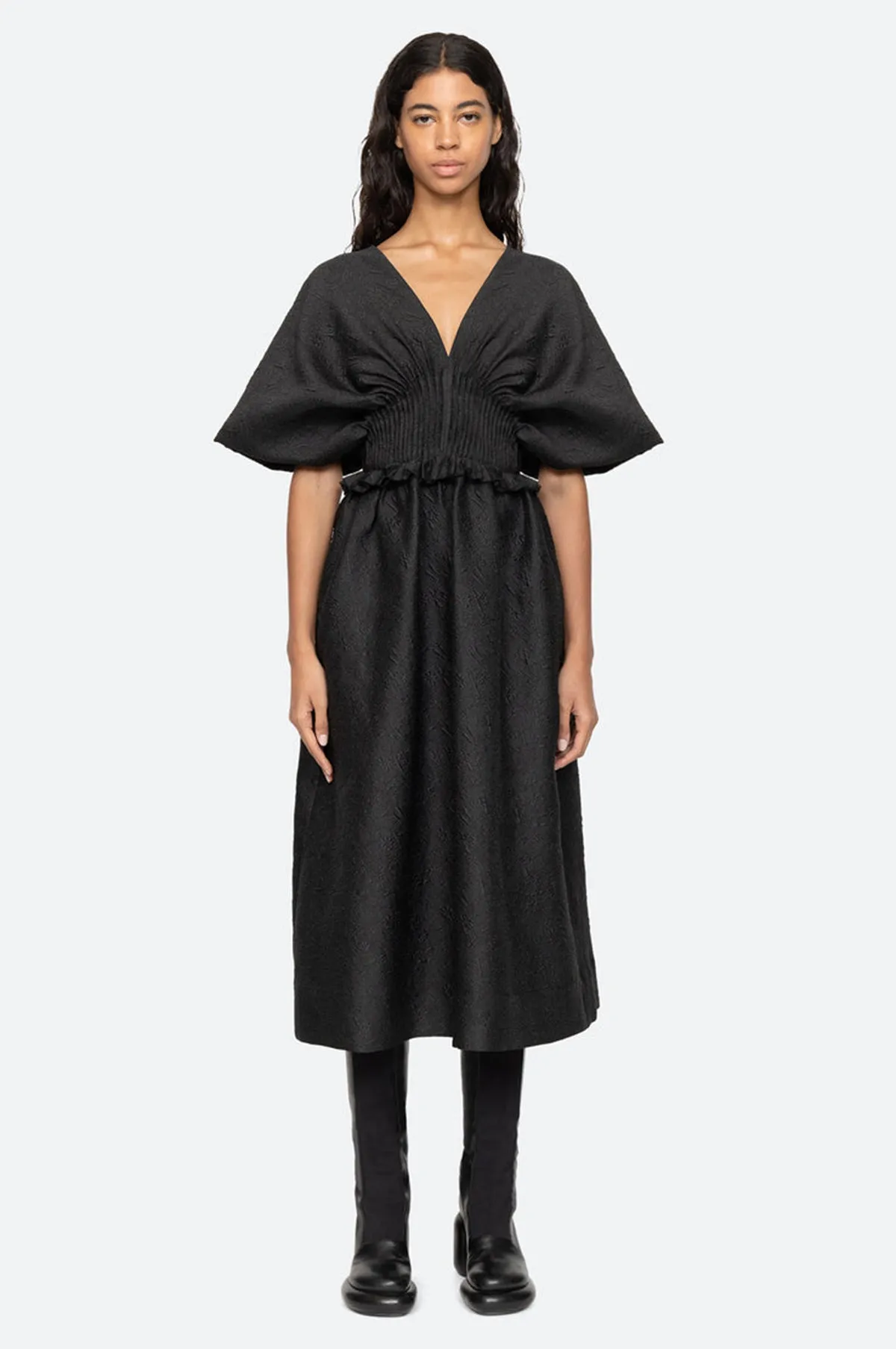 Elegant Solid Black Sleeveless Dress for Women
