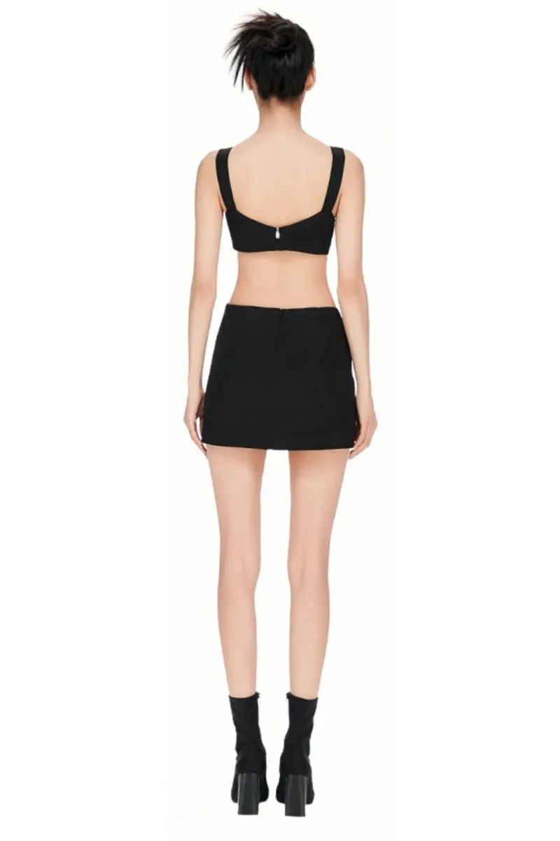 Embroidery Fitted Hollow-Out Dress with Cross Design