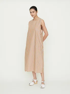 Emmer Dress in Brown Stripe