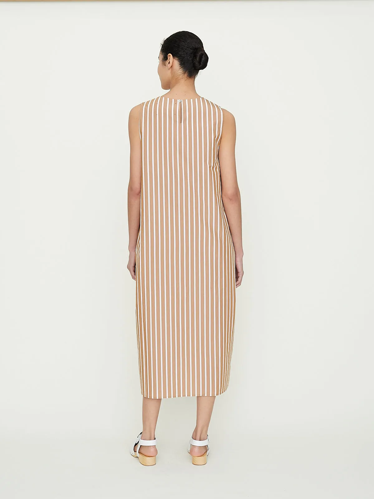 Emmer Dress in Brown Stripe