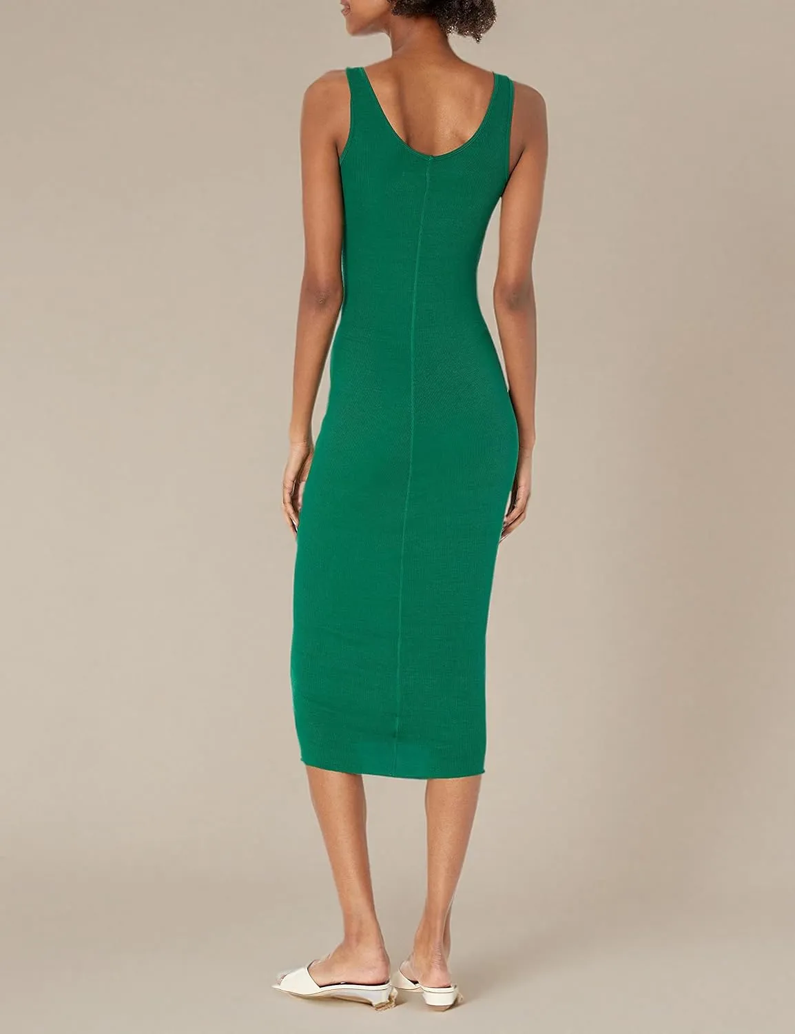 Enza Costa Women's Stretch Silk Rib Tank Midi Dress