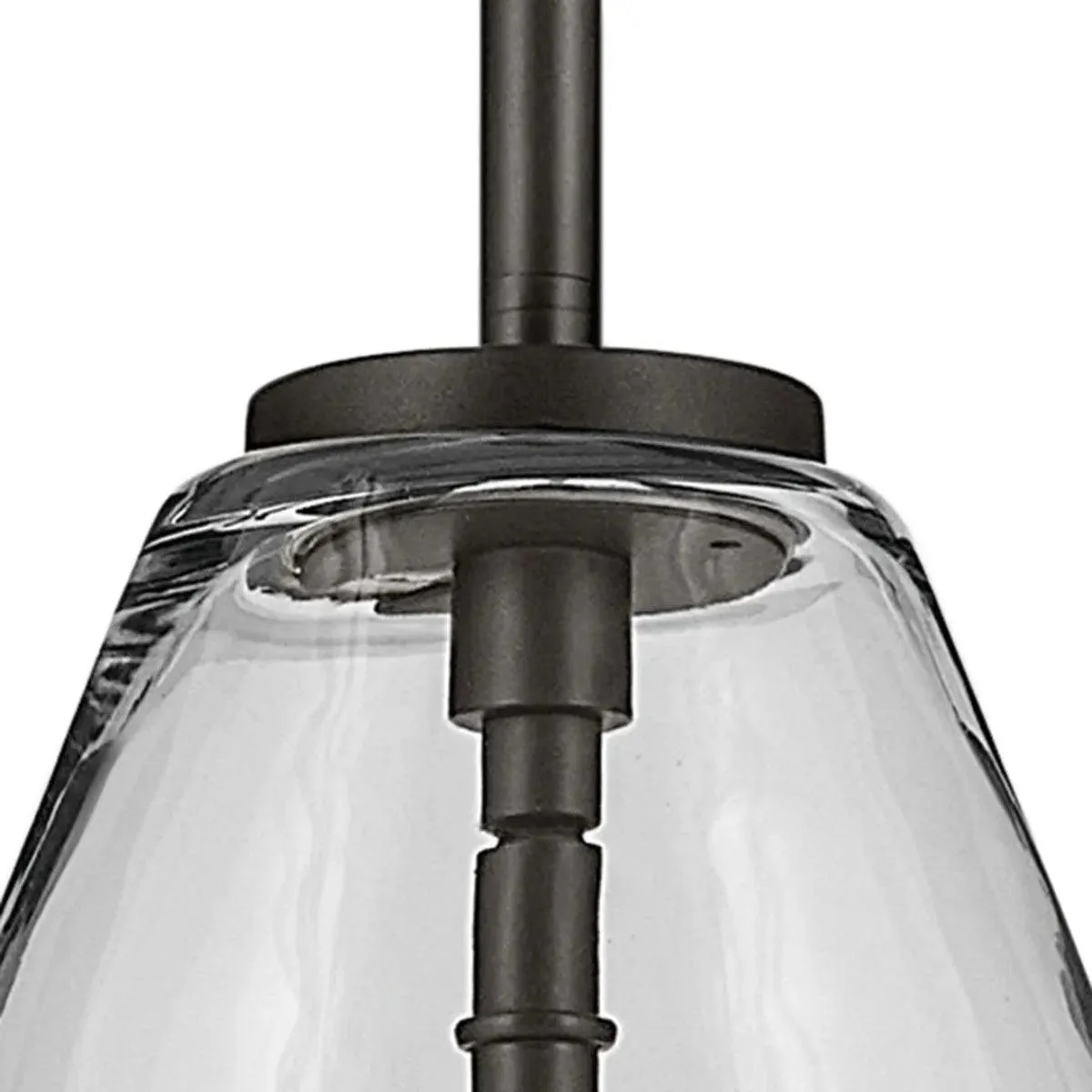 Everly 16" 1-Light Cone Pendant Light with Clear Glass, Olde Bronze Finish