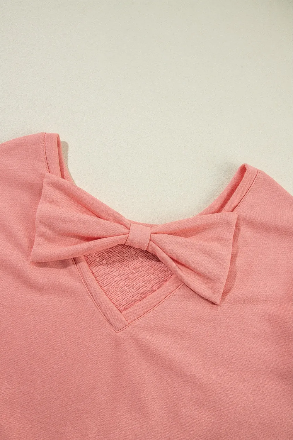 Explore More Collection - Bow Round Neck Long Sleeve Sweatshirt