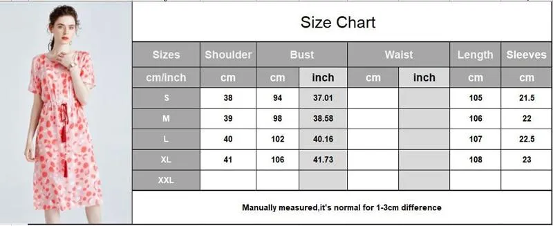 FashionSierra - 100% Silk Women's O Neck Short Sleeves Dresses