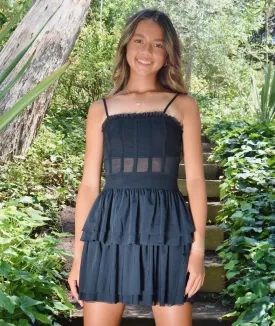 FBZ Girls Black Net Corset Dress