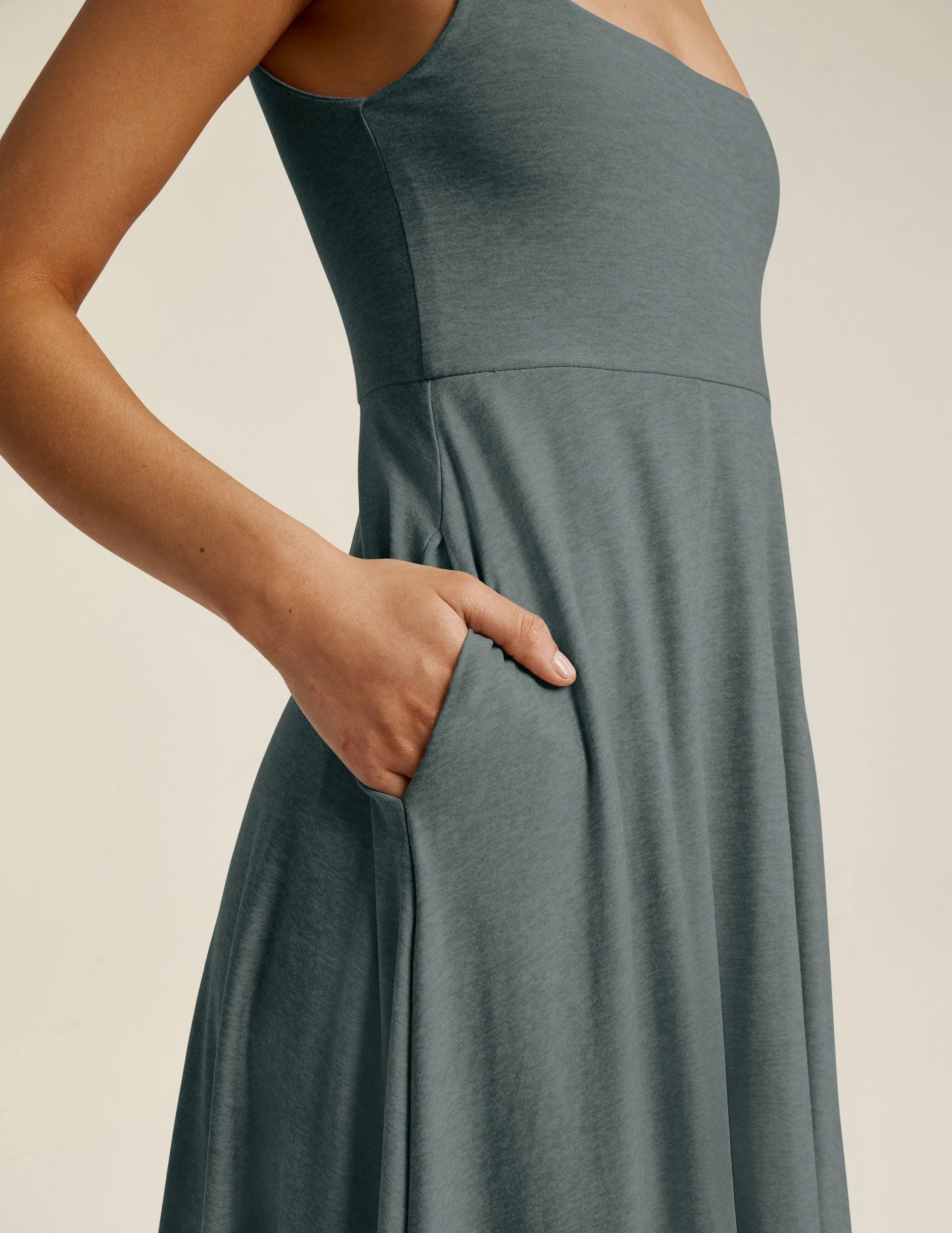 Featherweight At The Ready Square Neck Dress