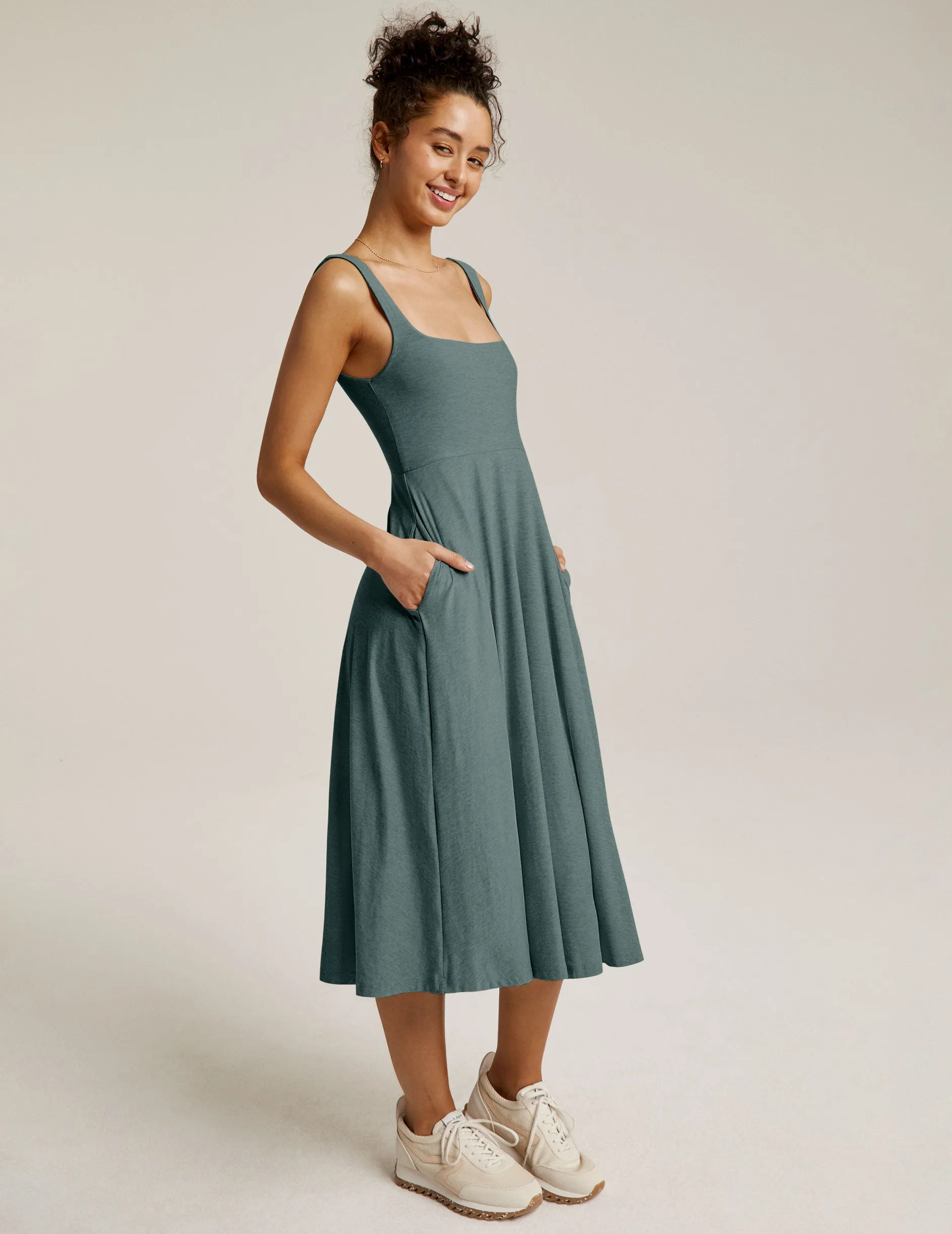 Featherweight At The Ready Square Neck Dress