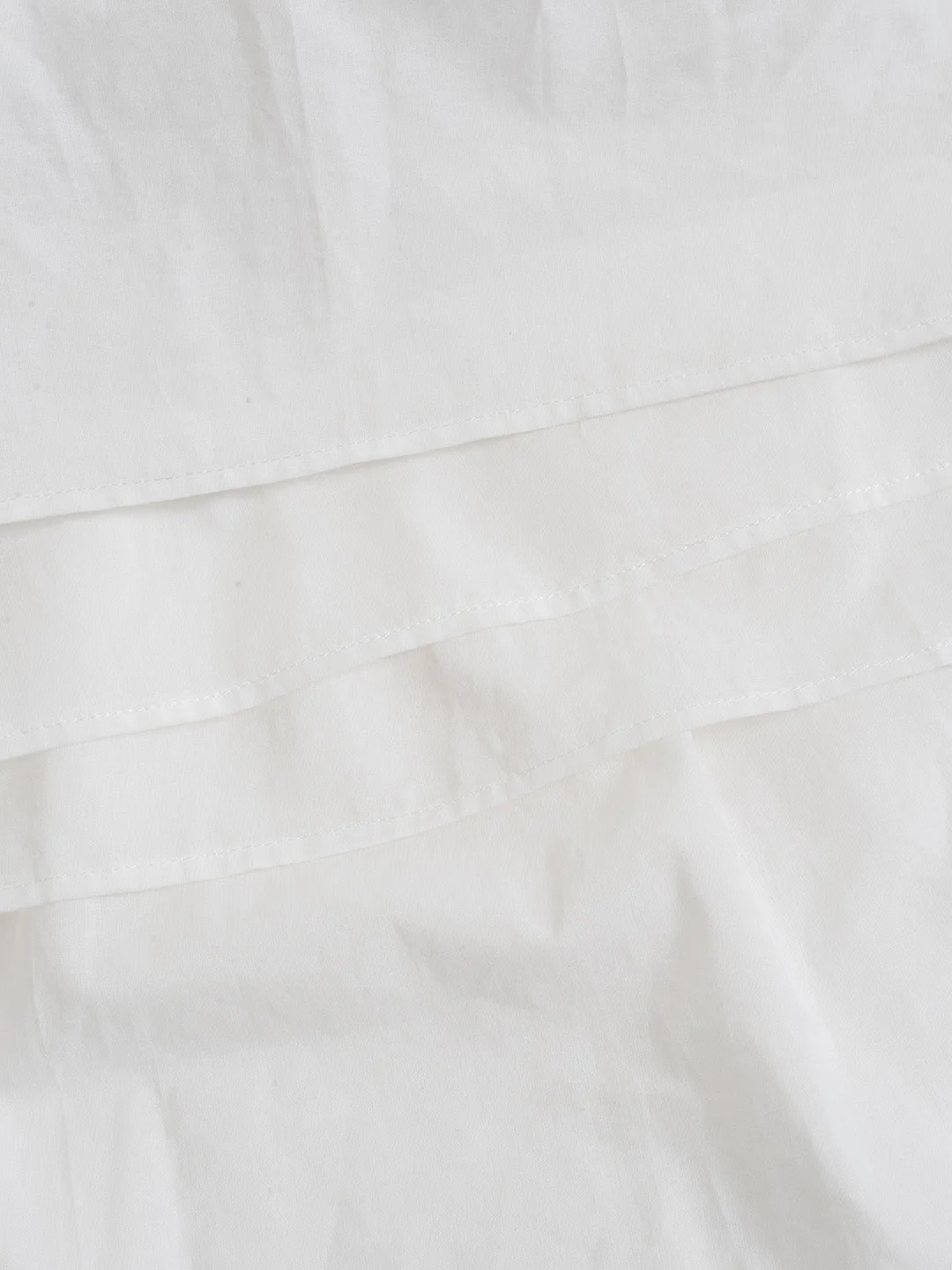 【Final Sale】Plus Size Afra White Stand-up Collar Bubble Sleeve Dress