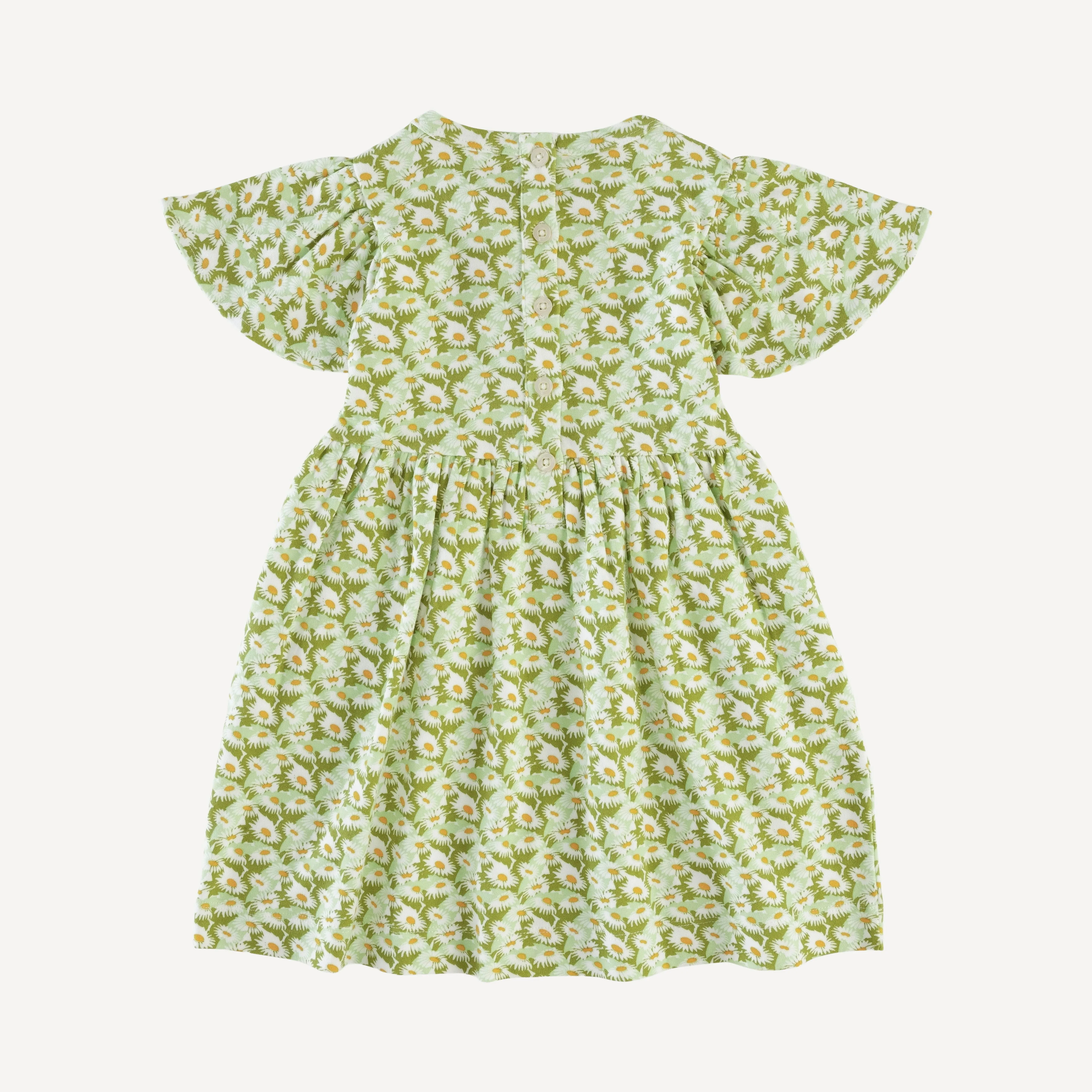 flutter sleeve dress | daisy garden | organic cotton interlock