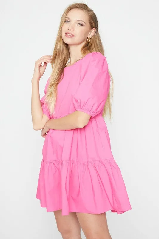 Friends For A Long Time Poplin Short Dress
