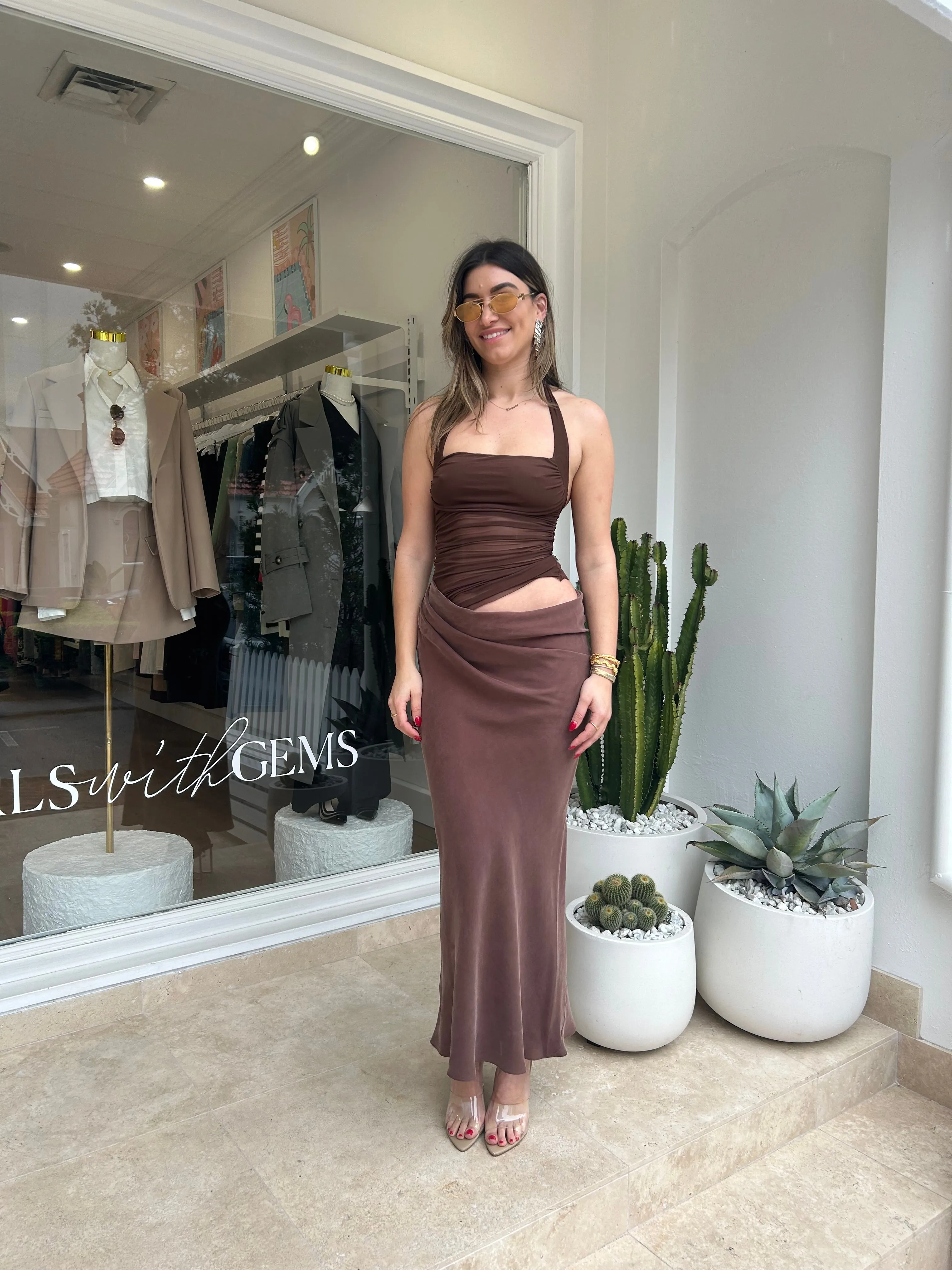 Gina Maxi Dress Chocolate