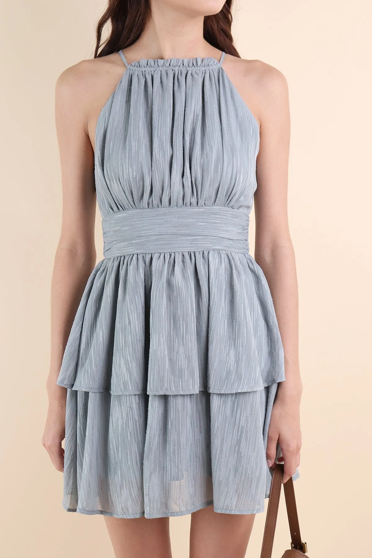 GRACELYN V2 CREPE DRESS IN DUSK BLUE