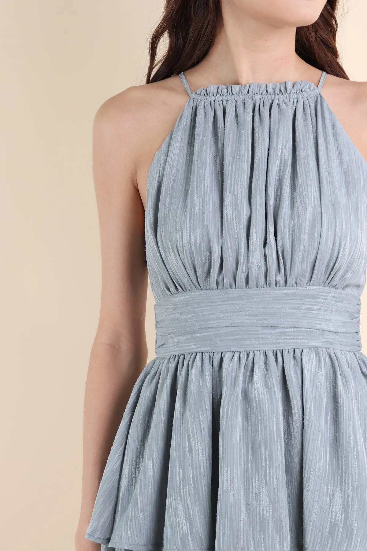 GRACELYN V2 CREPE DRESS IN DUSK BLUE