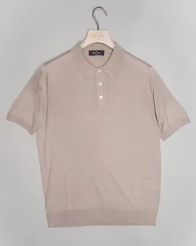 Gran Sasso Silk Polo Shirt / Sand