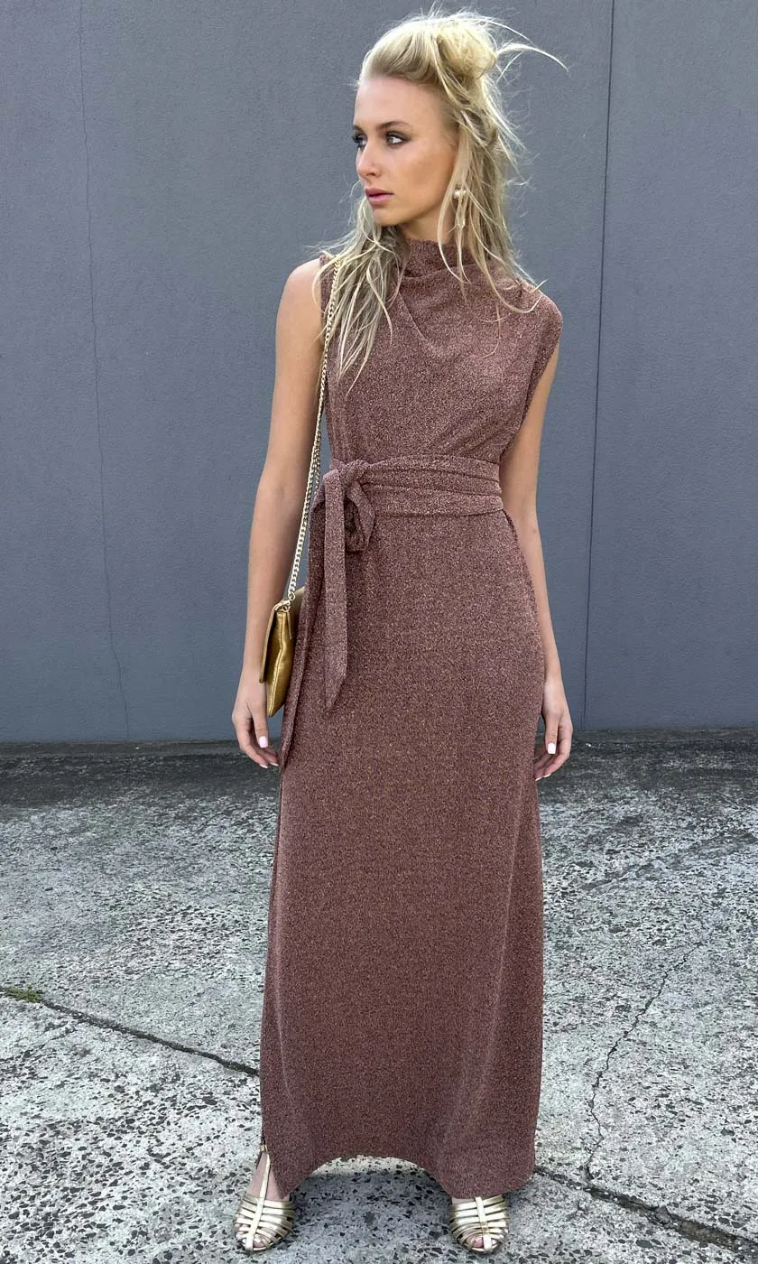 HOSS Cowl Maxi Dress - Copper