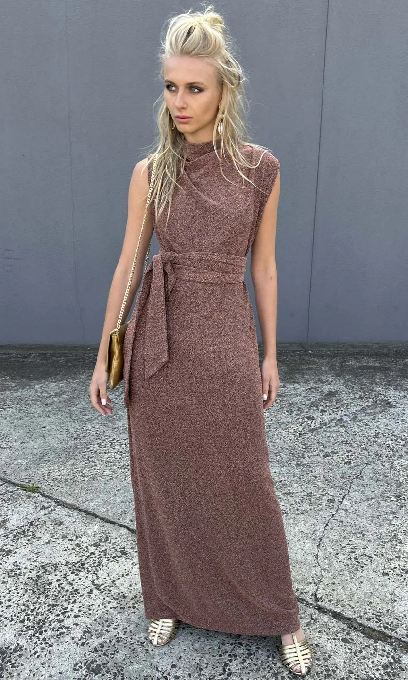 HOSS Cowl Maxi Dress - Copper