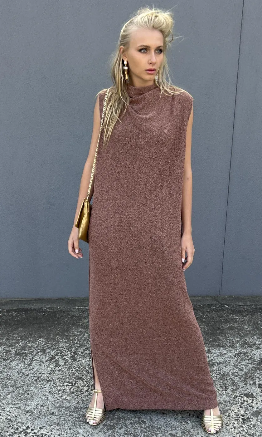 HOSS Cowl Maxi Dress - Copper