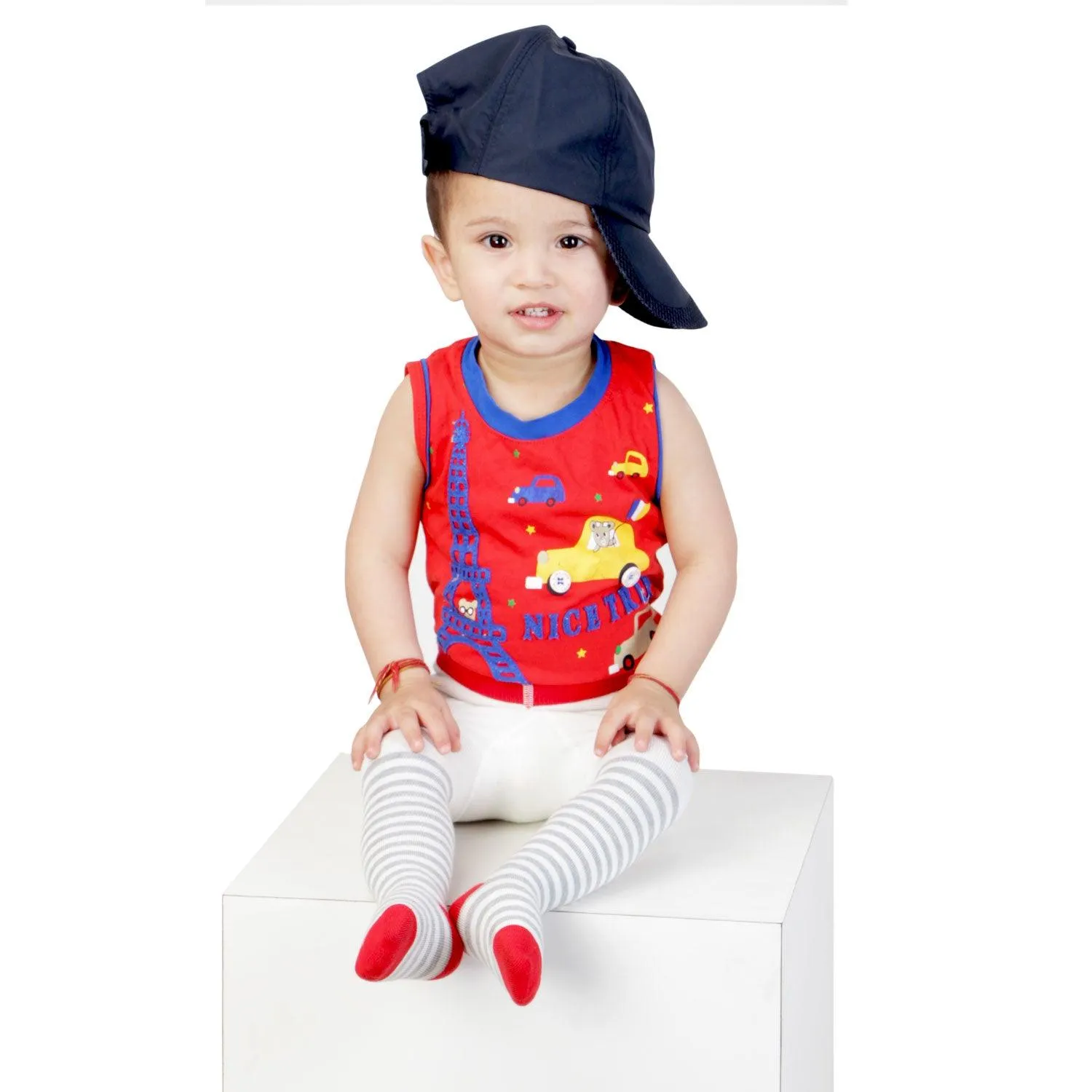 Hot Wheels Knitted Tights for Baby Boys ( 0-1 Years) - Cream
