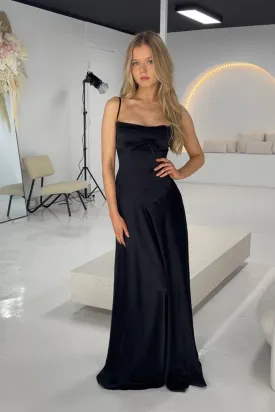 Anabella Black Lace-Up Maxi Dress from HOUSE OF CB