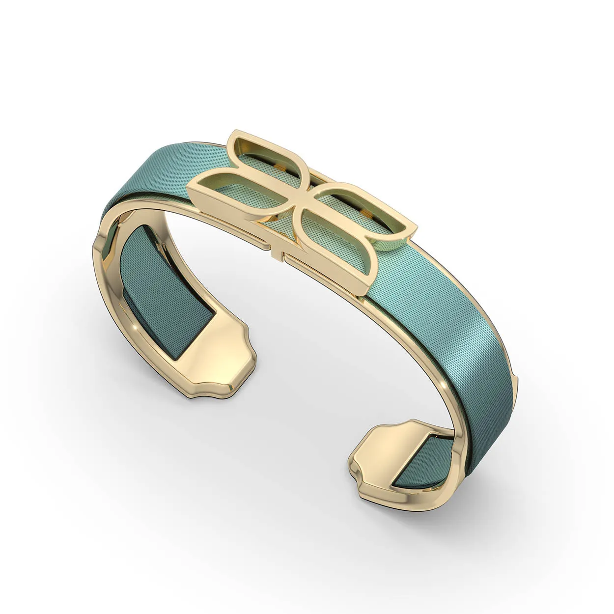 Kawung Silk Cuff - Teal Glow