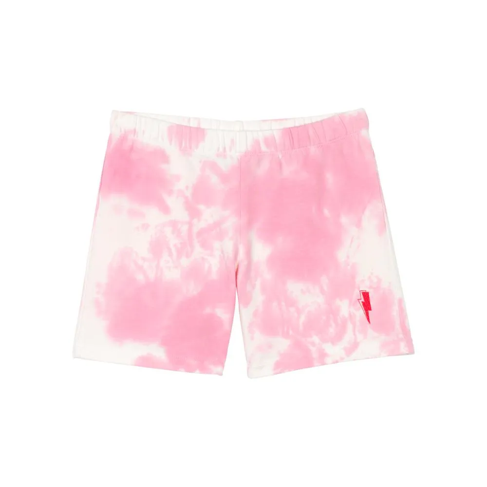 Kids Pink and white tie dye super soft shorts