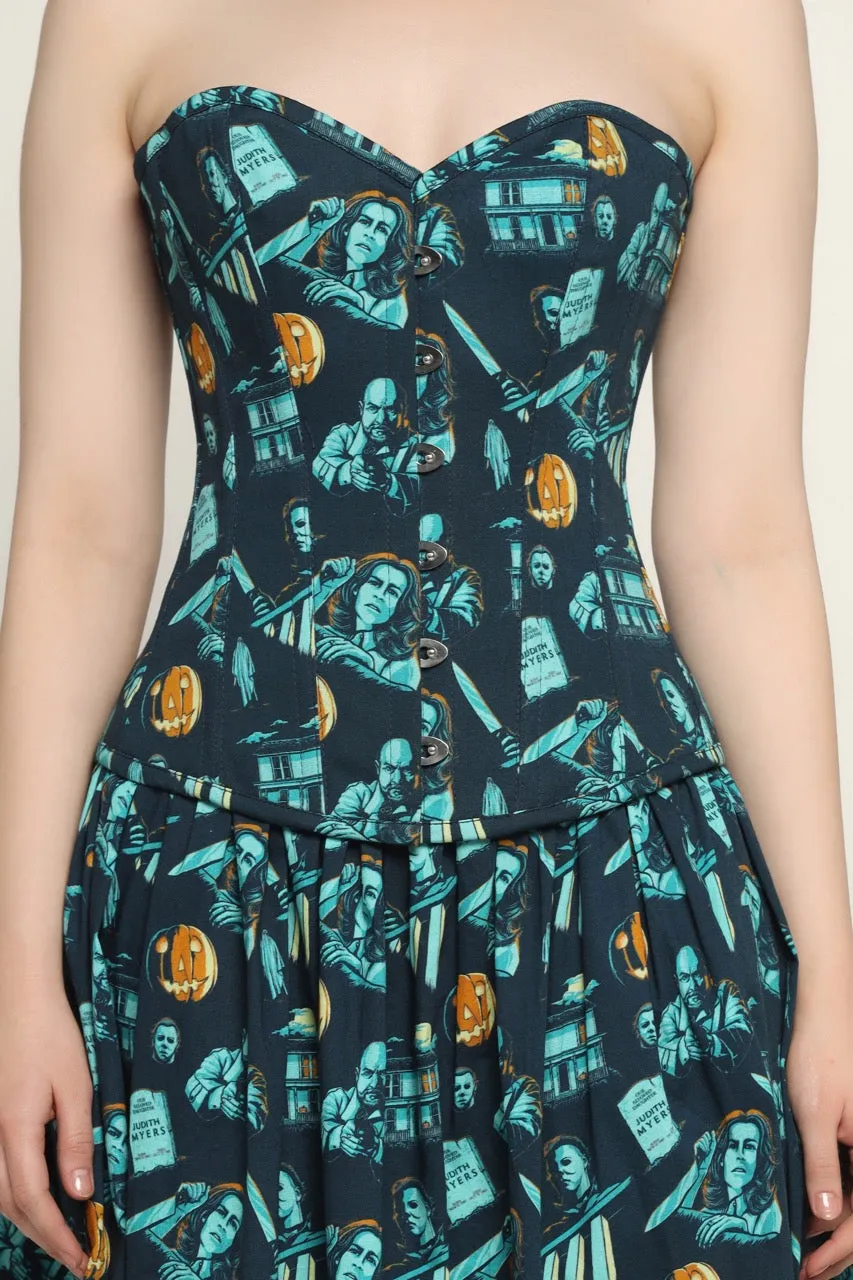 killerman printed Waist Reducing  Overbust Corset  Dress
