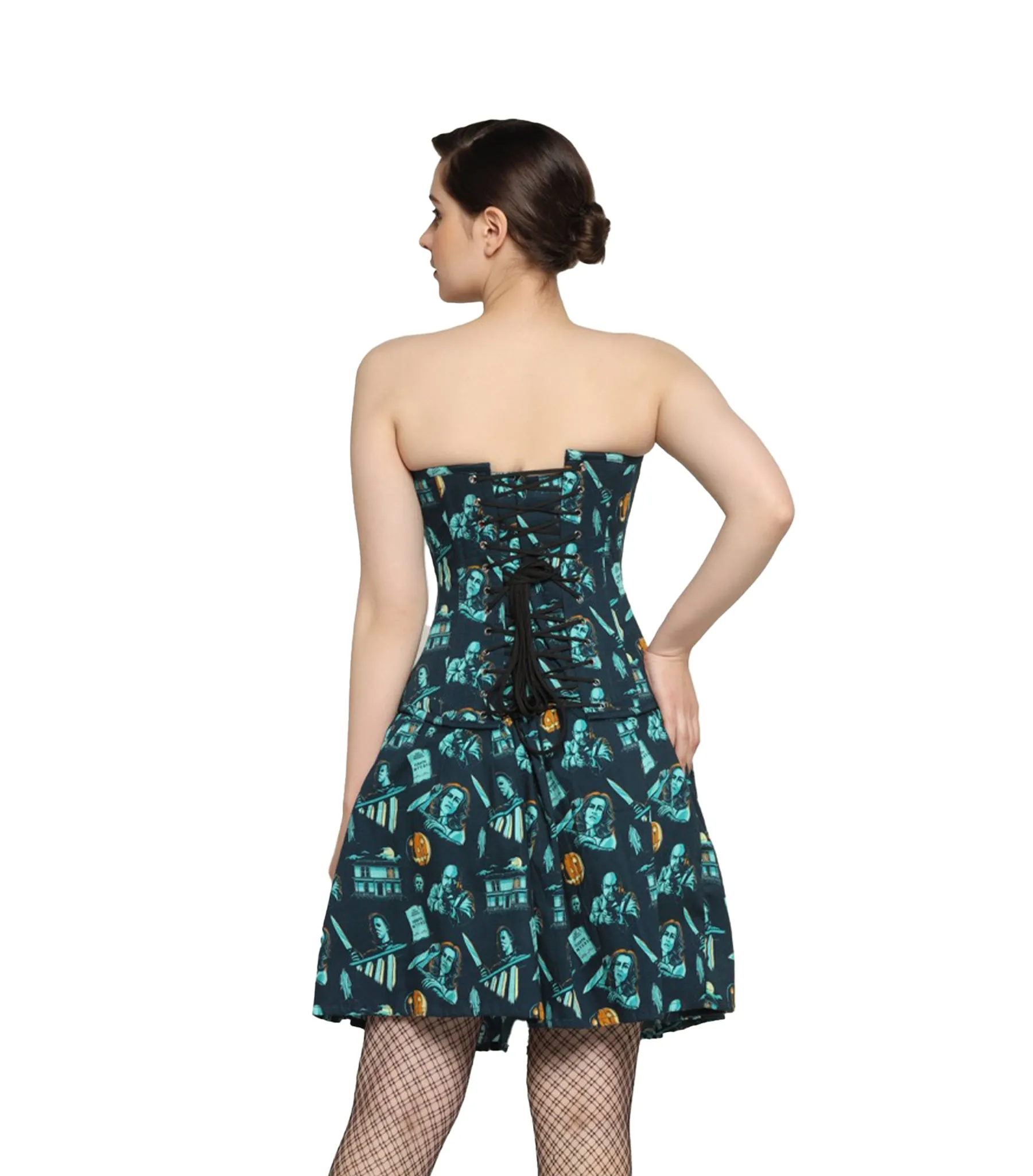 killerman printed Waist Reducing  Overbust Corset  Dress