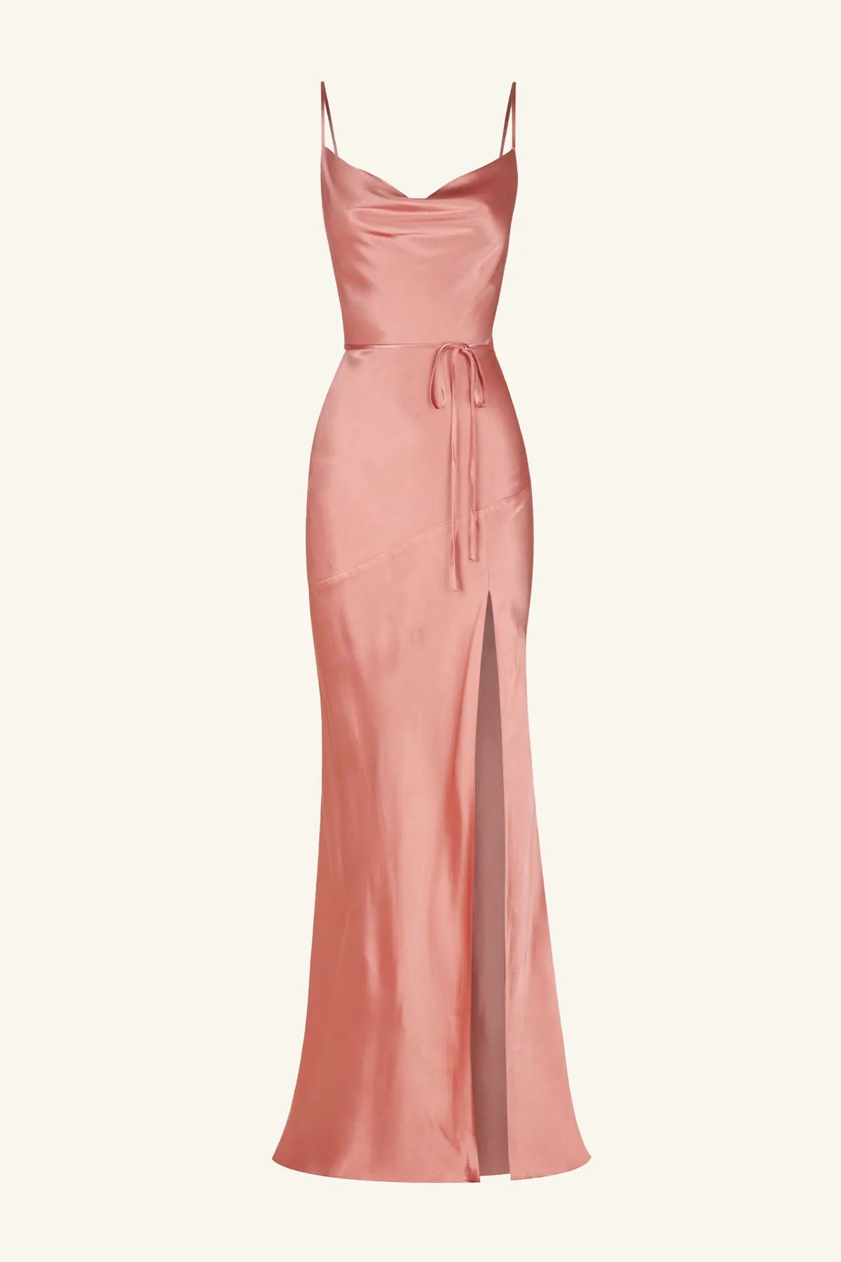 Maxi Dress with Cowl Neck - Antique Rose - La Lune Bias Design