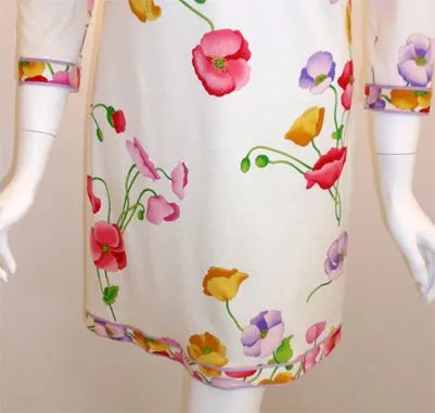 LEONARD 1990 White Floral Print Day Dress